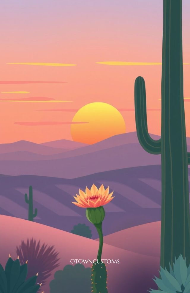 Flat Desert Sunset Bloom Sunrise