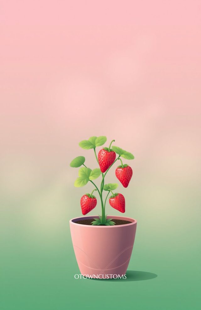 Stylized Strawberry Plant