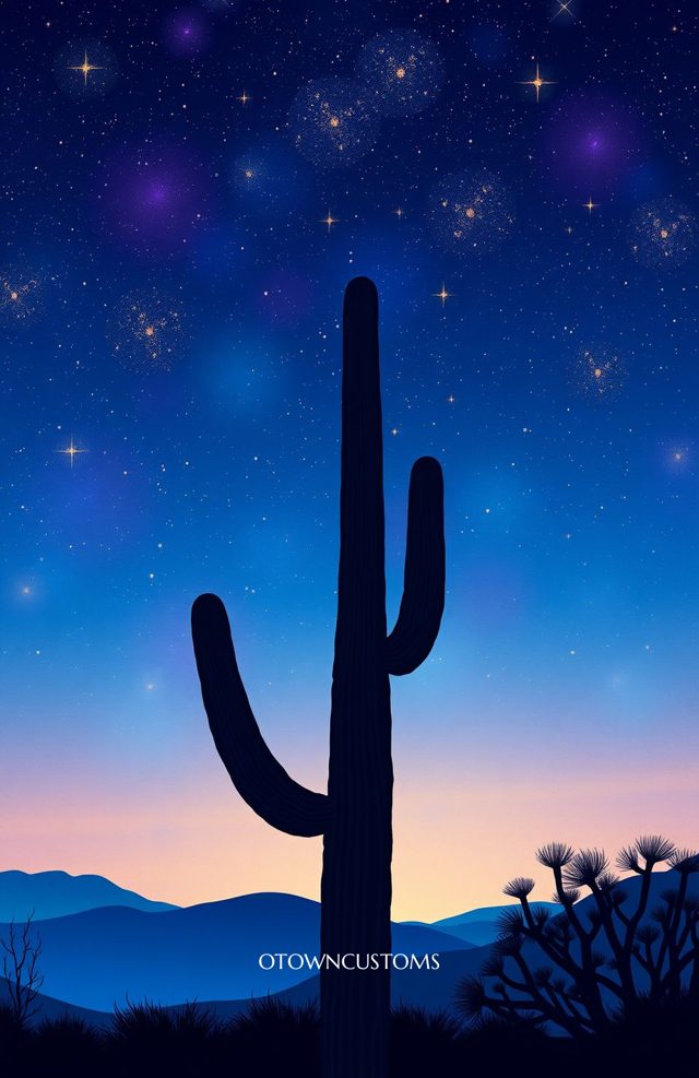 Desert Cactus Starry Night