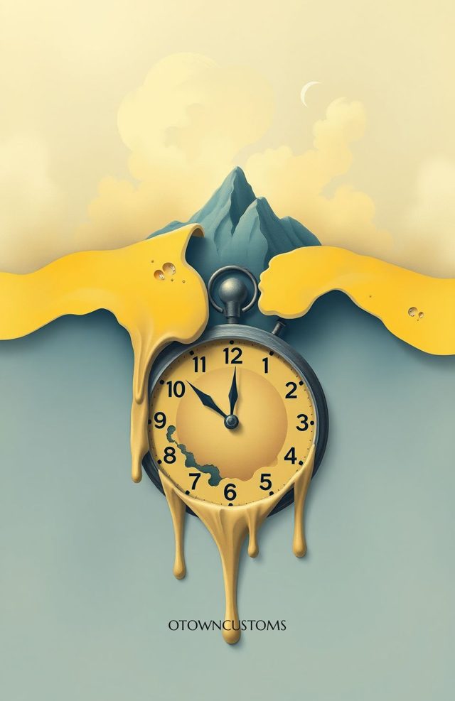 Surrealist Melting Clock Face