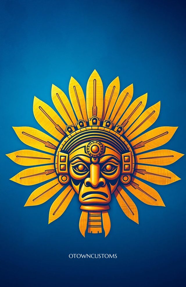 Tribal Sun Mask Geometric Aztec