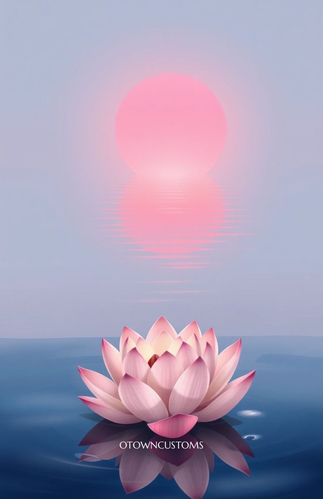 Serene Lotus Water Reflection Minimalist