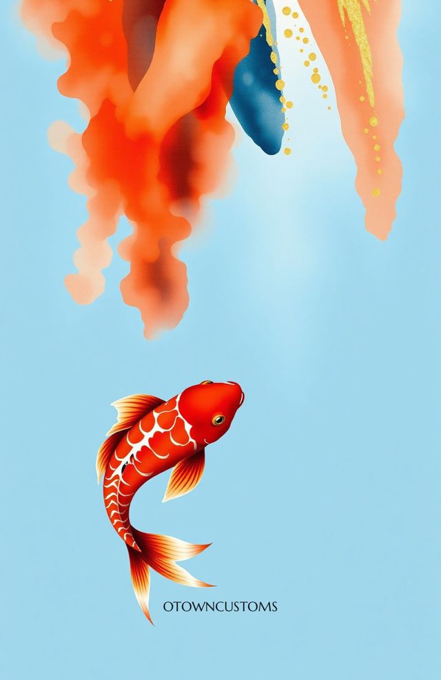 Crimson Koi Fish Illustration