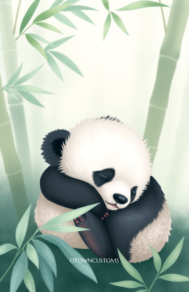 Cute Panda Nap Digital Painting