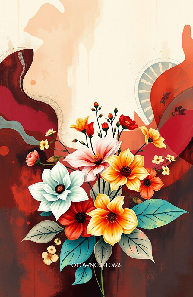 Abstract Painterly Floral Explosion