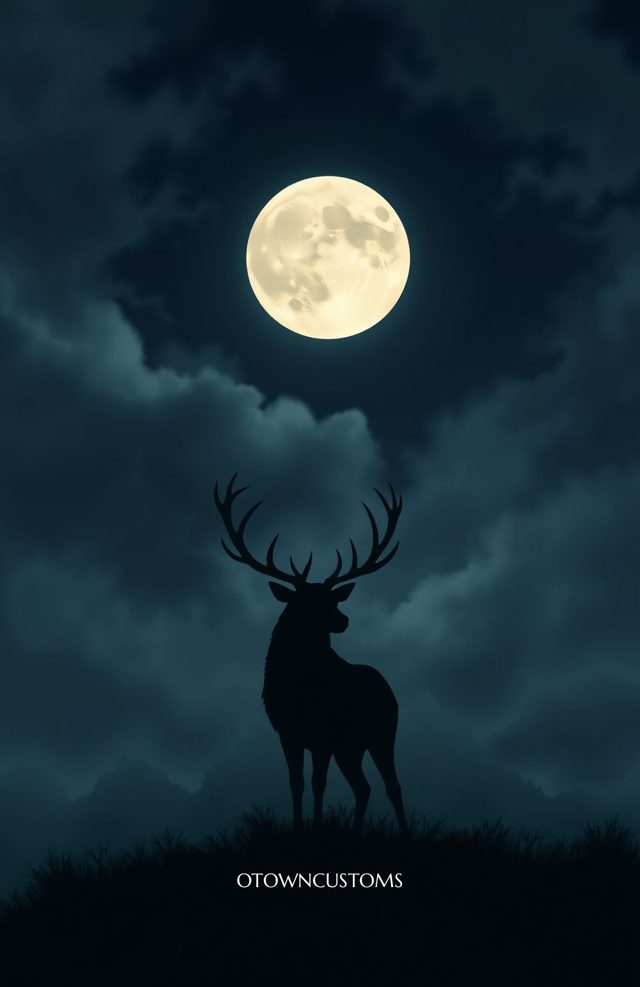 Mystic Moonlit Stag Silhouette