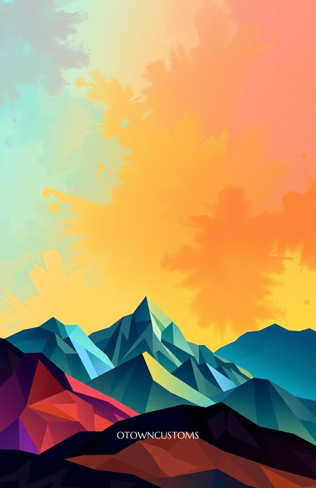 Geometric Mountain Sunrise Majesty