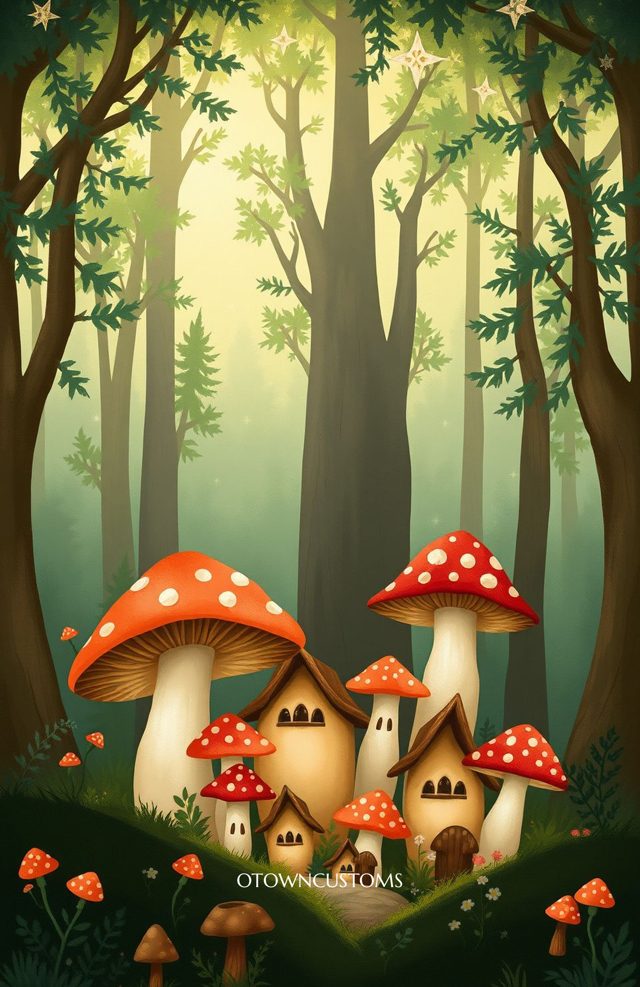Whimsical Forest Mushroom Village