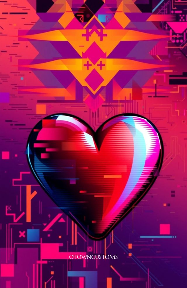 Cyberpunk Pixel Heartbeat Glitch Art