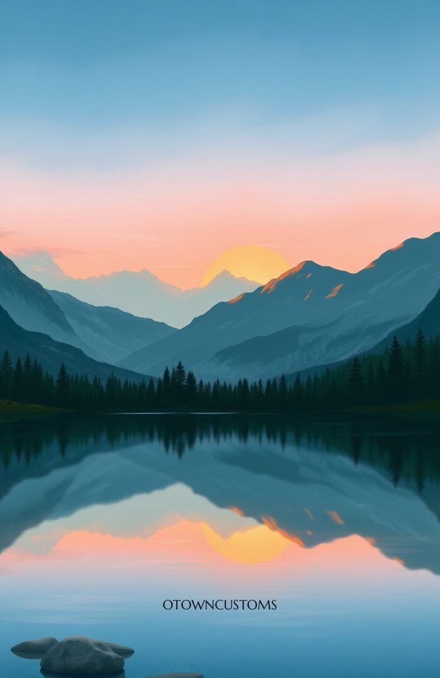 Serene Mountain Lake Painterly