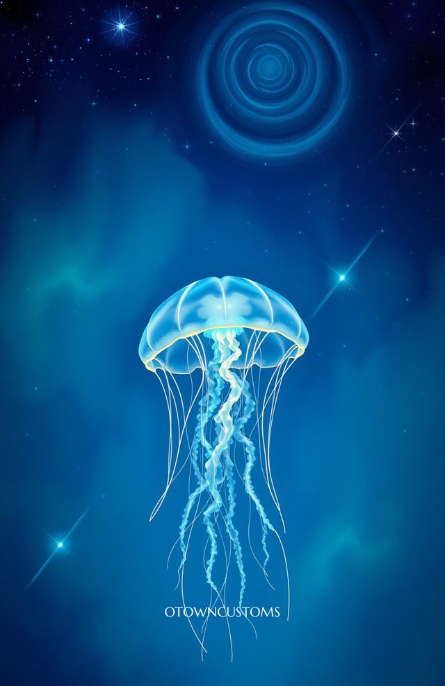 Glowing Jellyfish Abstract Cosmic