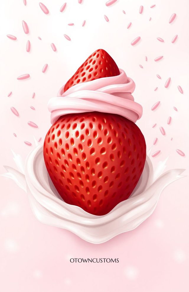 Food Illustration Strawberry Cream Delight