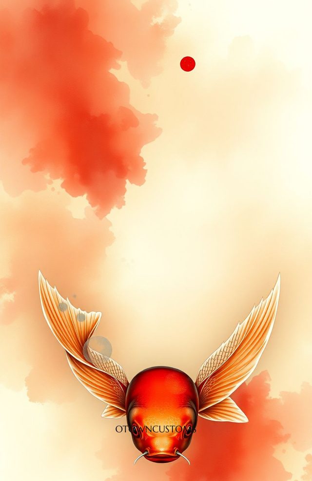 Crimson Koi Serenity Watercolor