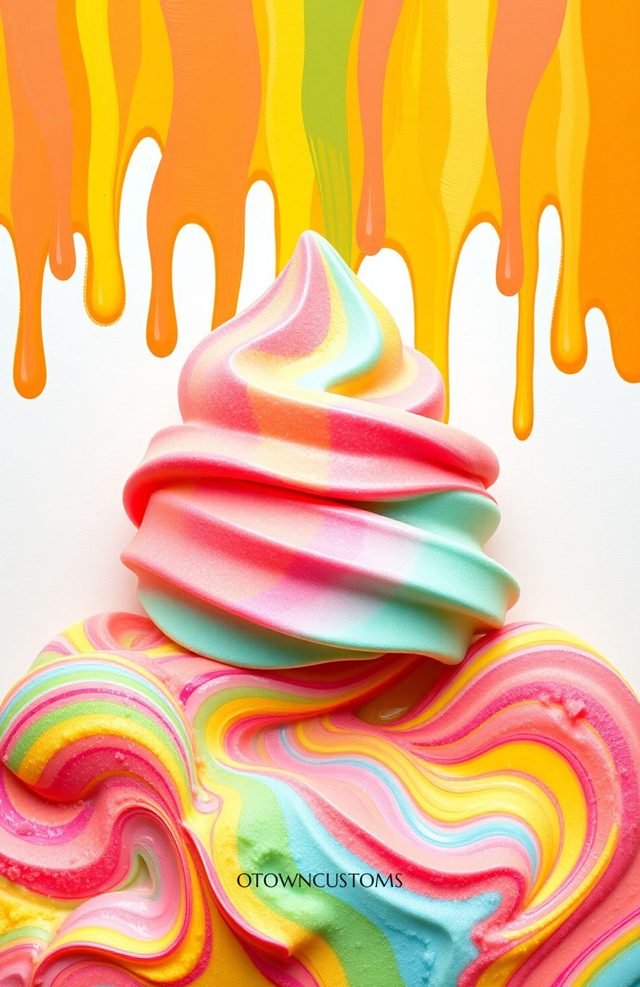 Rainbow Sherbet Swirl Ice Cream