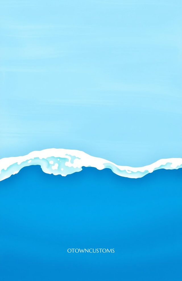 Abstract Ocean Waves Watercolor
