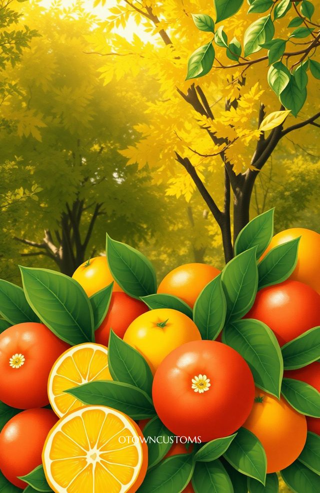 Hand-Painted Citrus Grove Vibrant