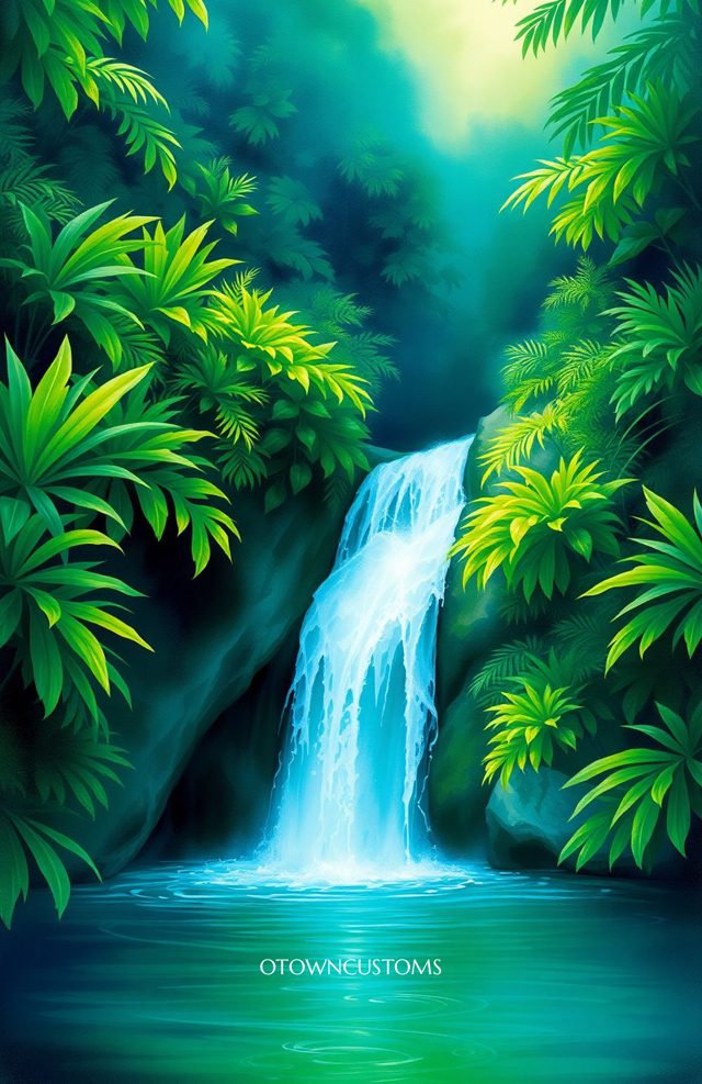 Lush Jungle Waterfall Vibrant
