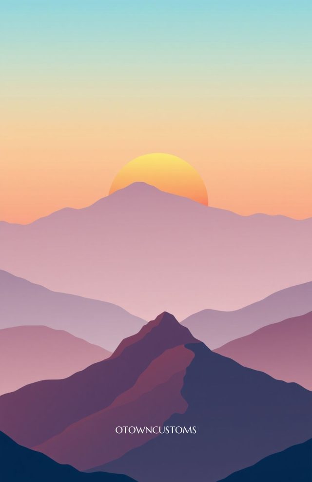 Minimalist Mountain Sunrise Sunset
