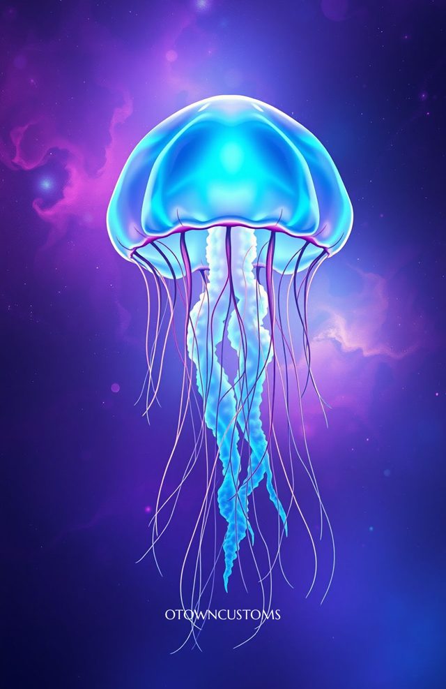 Glowing Cosmic Jellyfish Nebula