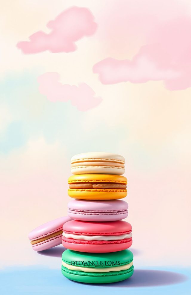 Rainbow Macaron Tower Pastel