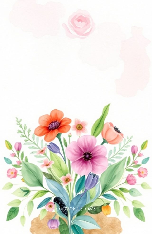 Whimsical Watercolor Floral Collage