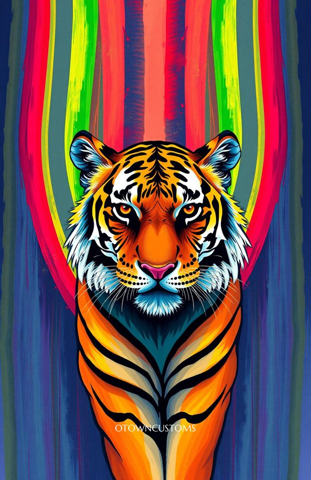 Vibrant Abstract Tiger Stripes