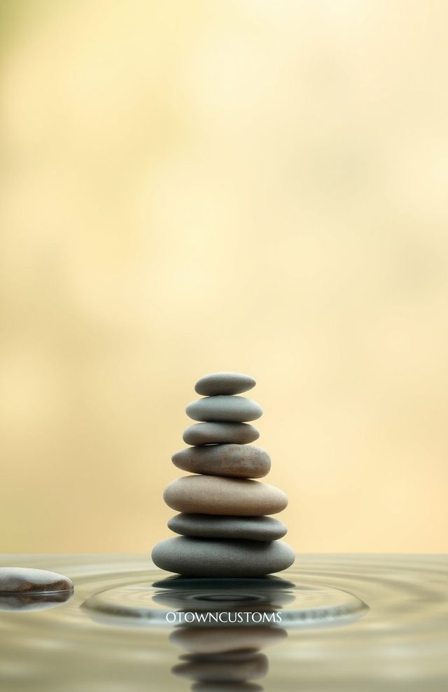 Zen Garden Stone Cascade Serene
