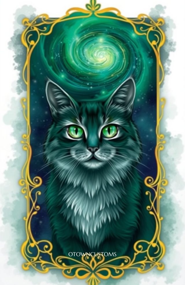 Mystical Emerald Gaze Feline
