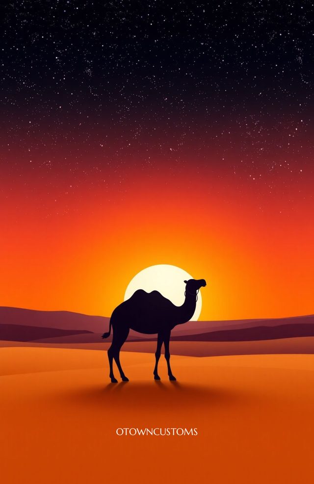 Desert Sunset Silhouette Camel