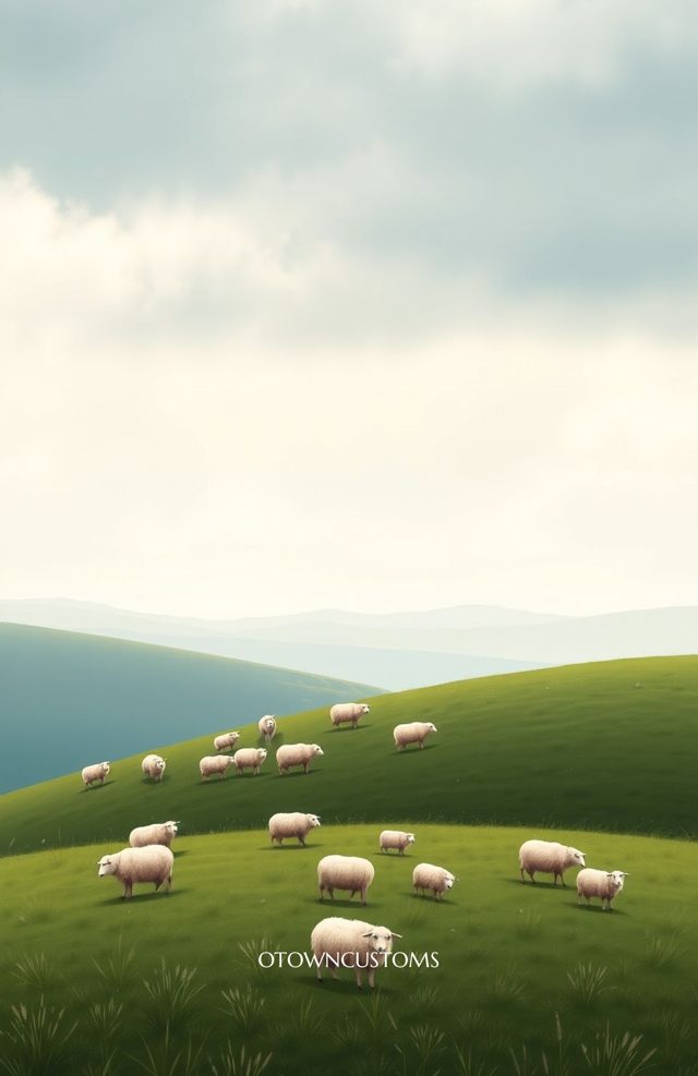 Dreamy Rolling Hills Sheep Meadow