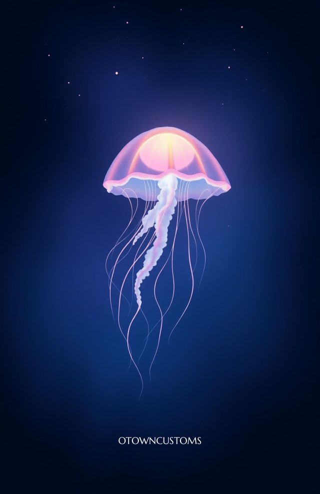 Glowing Bioluminescent Jellyfish