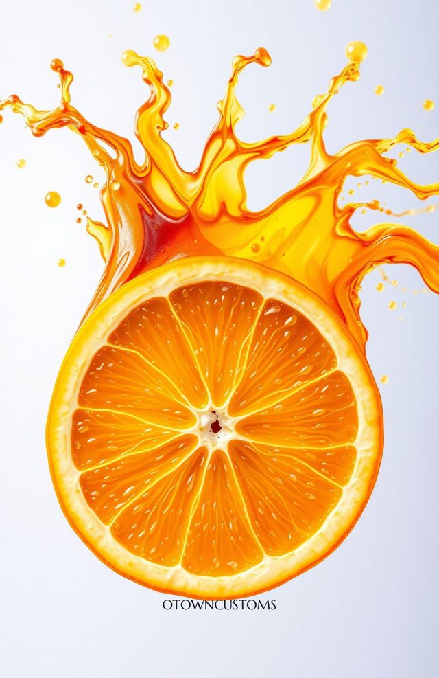 Realistic Citrus Slice Fruit Splash