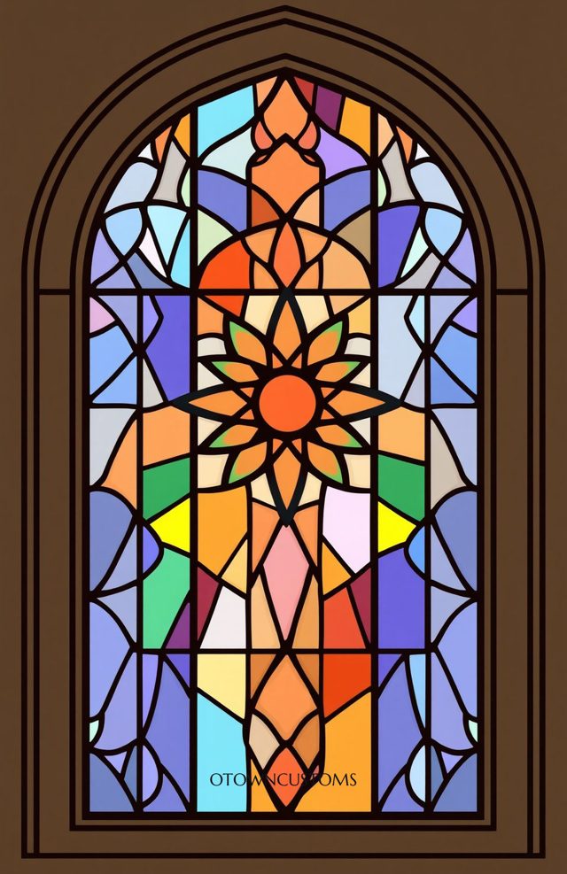 Stained Glass Floral Geometric Pattern