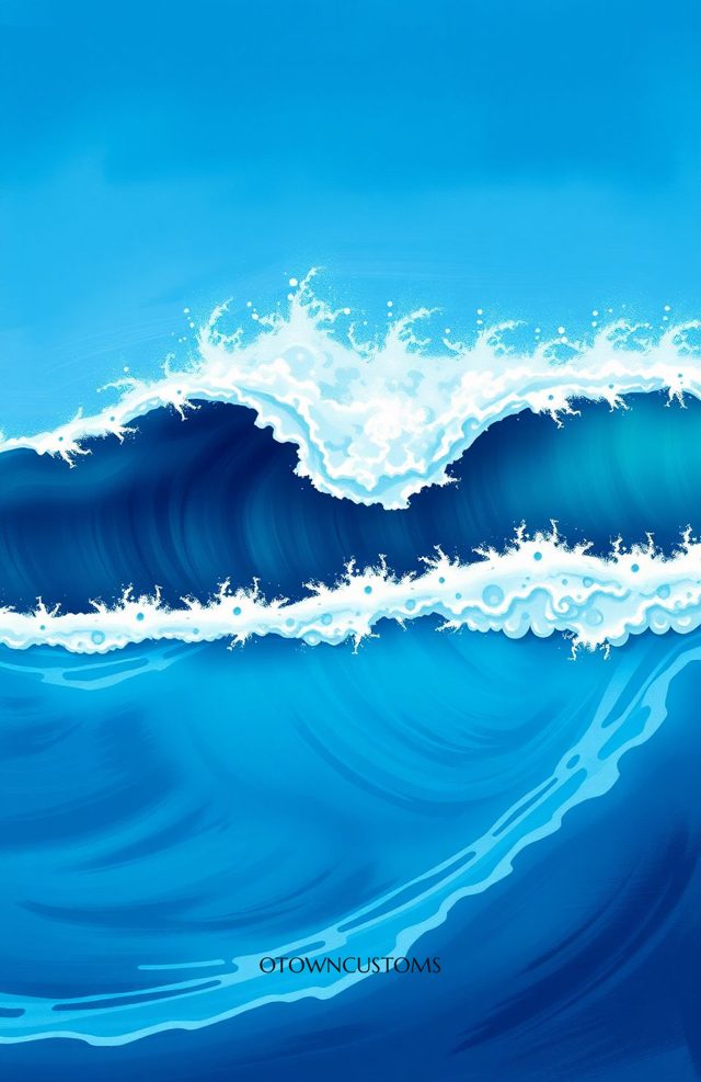 Ocean Wave Crest Stylized Seascape