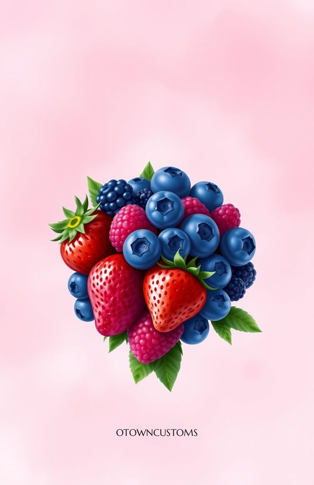 Berry Patch Pastel Fruit Illustration