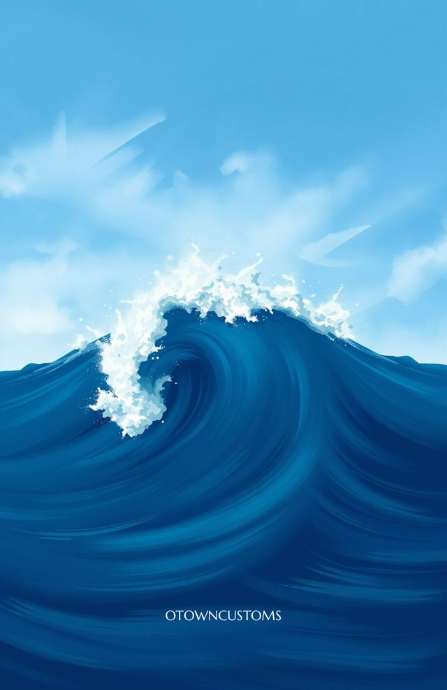 Ocean Wave Azure Painterly