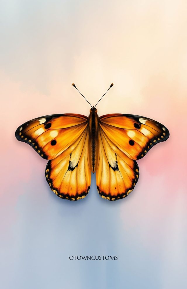 Realistic Watercolor Butterfly Wing