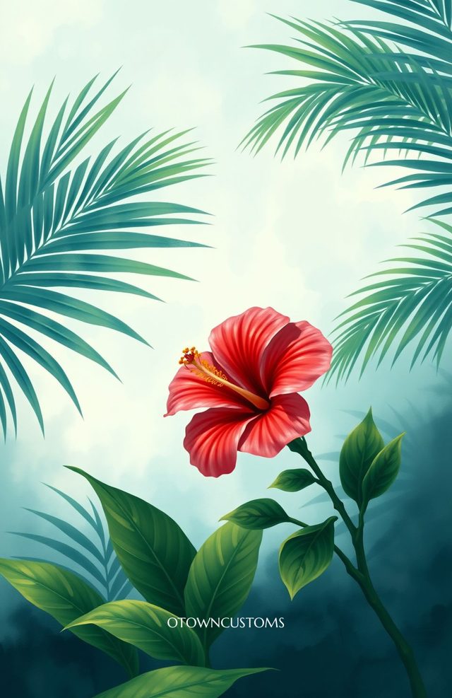 Tropical Floral Hibiscus Burst