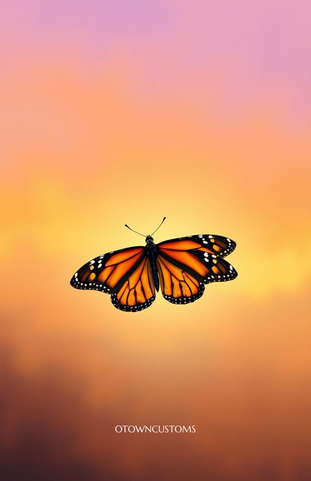 Monarch Butterfly Gradient Sunset