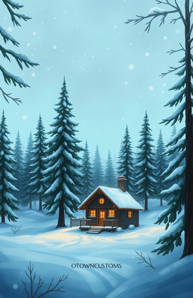 Cozy Winter Landscape Cabin Tranquility