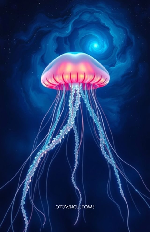 Glowing Ethereal Cosmic Jellyfish Nebula