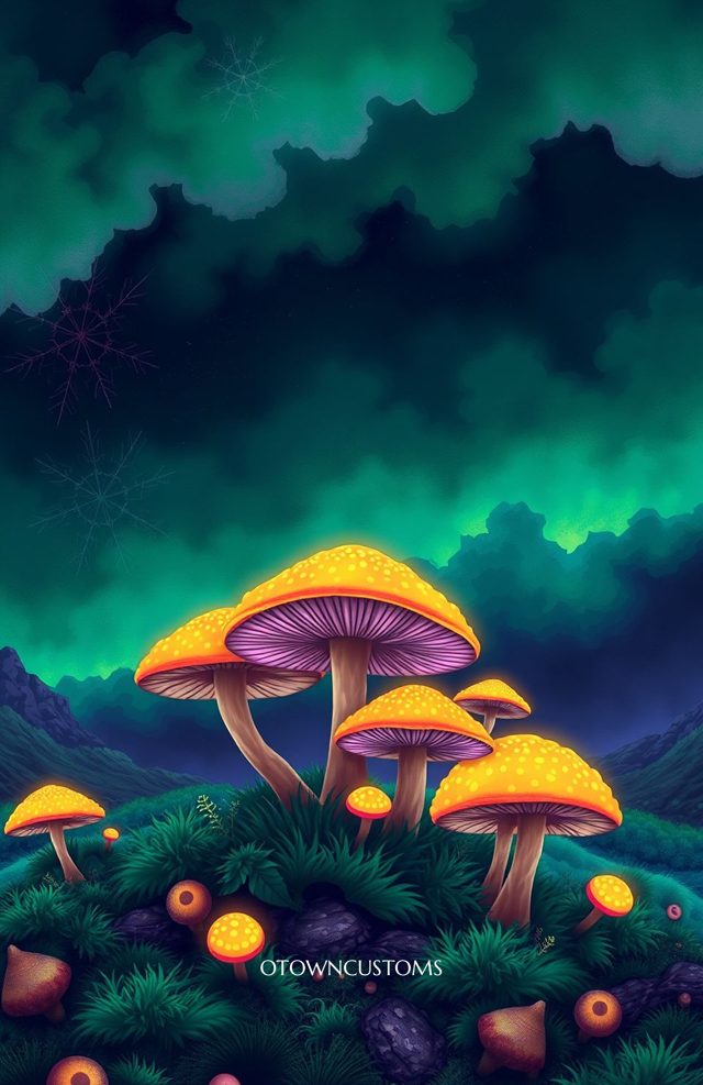 Psychedelic Mushroom Landscape Forest