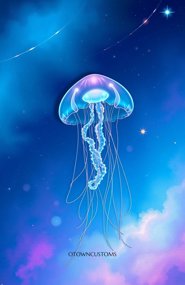 Glowing Jellyfish Fantasy Cosmic Dream