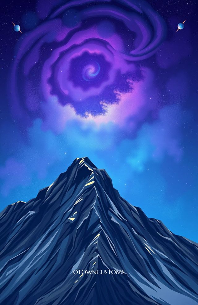 Stylized Galactic Mountain Peak Nebula