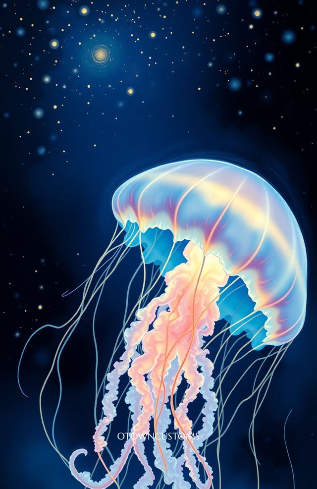 Bioluminescent Jellyfish Deep Sea