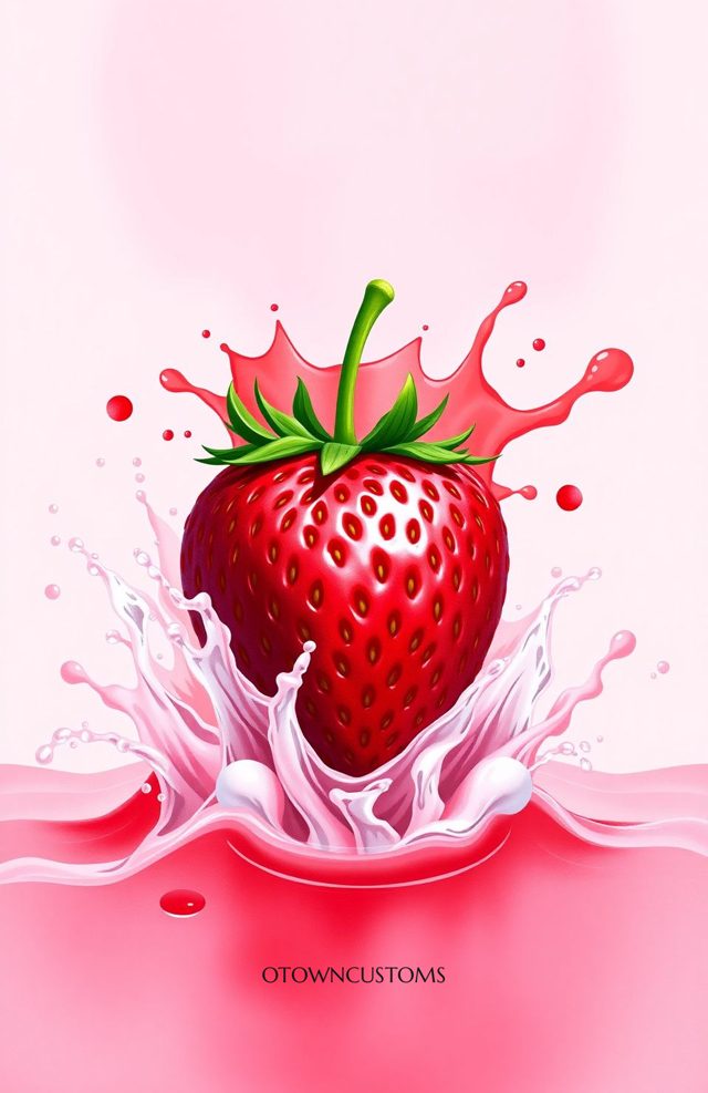 Strawberry Splash Burst Art