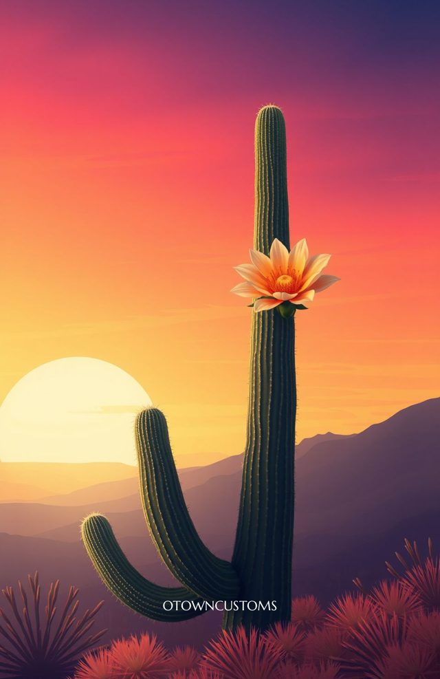 Desert Sunset Cactus Bloom