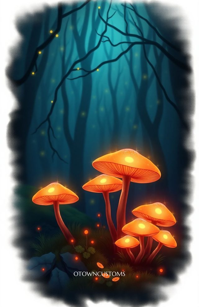 Glowing Mushroom Forest Fantasy
