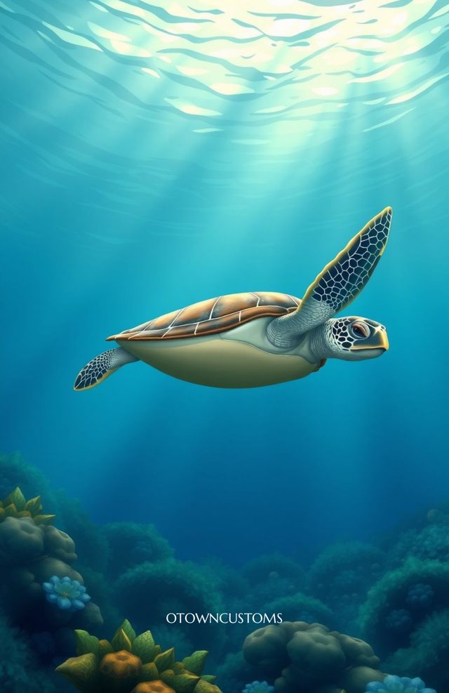 Underwater Seascape Sea Turtle