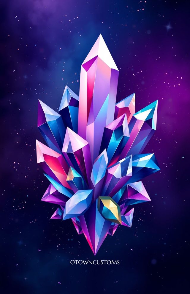 Geometric Crystal Shard Galaxy Abstract